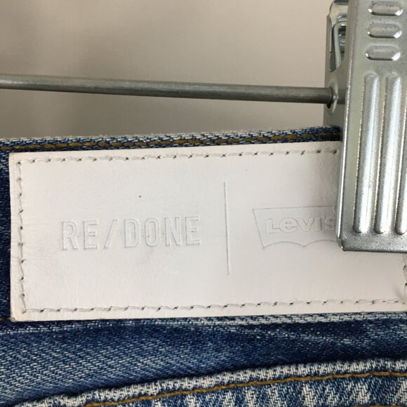 RE/DONE x Levis Button Fly Light/Med Wash High Rise Waist Crop Ankle Jeans - Picture 11 of 16